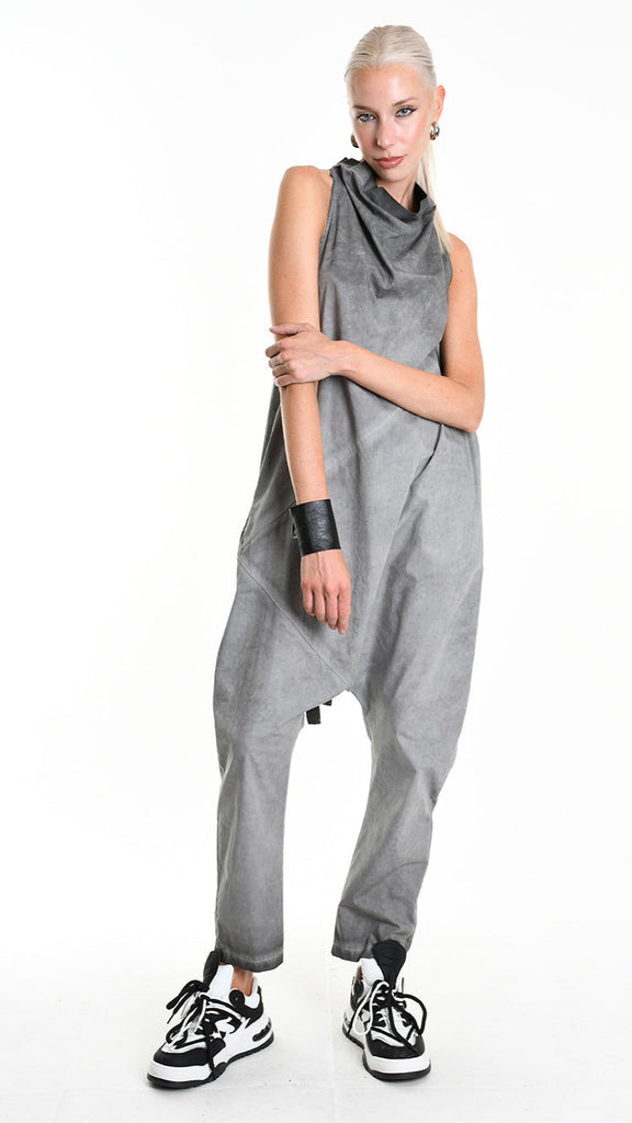 A34R W504525 JUMPSUIT Over Cotton Canvas Dyed Grey.