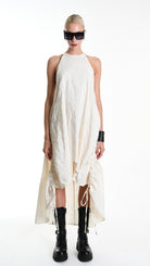 A34R W507225 DRESS Ayimmetric Cotton-Viscose Jacquard Ecru