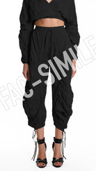 A34R W509225 TROUSER Over Taffeta Crumpled Black