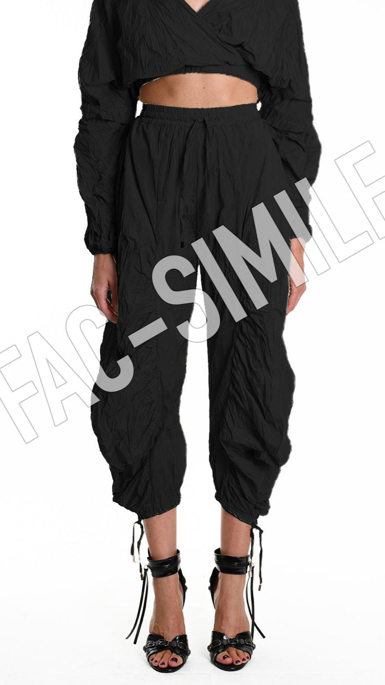 A34R W509225 TROUSER Over Taffeta Crumpled Black