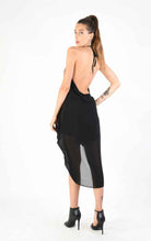 A34V LW74124 Dress Asymmetric Doubled Georgette Black