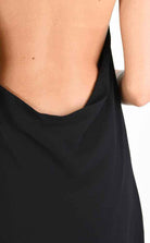A34V LW74124 Dress Asymmetric Doubled Georgette Black