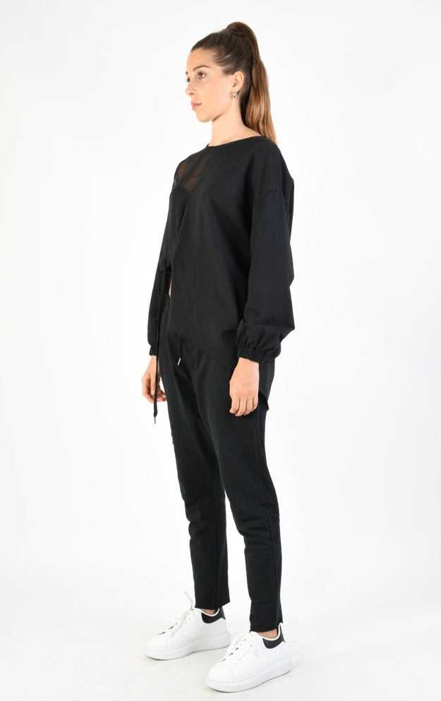 A34V LW74224 Tunic Over Fleece Stretch Dyed Black 137 Shirts & Tops Tops Women LA HAINE INSIDE US TEPHRA