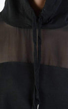 A34V LW74324 Tunic Crop Sleeveless Fleece Stretch Dyed Black