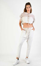 A34V LW74324 Tunic Crop Sleeveless Fleece Stretch Dyed Sand