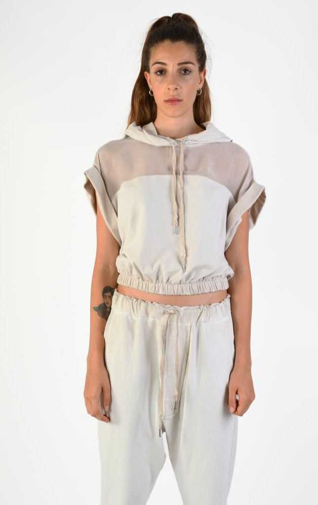 A34V LW74324 Tunic Crop Sleeveless Fleece Stretch Dyed Sand 126 Shirts & Tops Tops Women LA HAINE INSIDE US TEPHRA