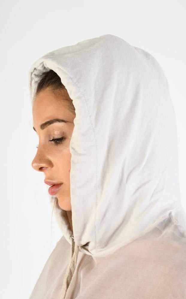 A34V LW74324 Tunic Crop Sleeveless Fleece Stretch Dyed Sand