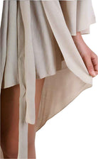 4V LW765 Dress Asymmetric Viscose Crepe Sand