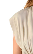 4V LW765 Dress Asymmetric Viscose Crepe Sand