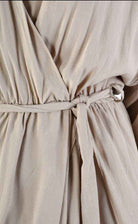 4V LW765 Dress Asymmetric Viscose Crepe Sand