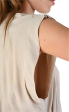 4V LW765 Dress Asymmetric Viscose Crepe Sand