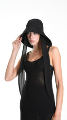 A34Y W510825 HAT Canvas Georgette & Lined Black