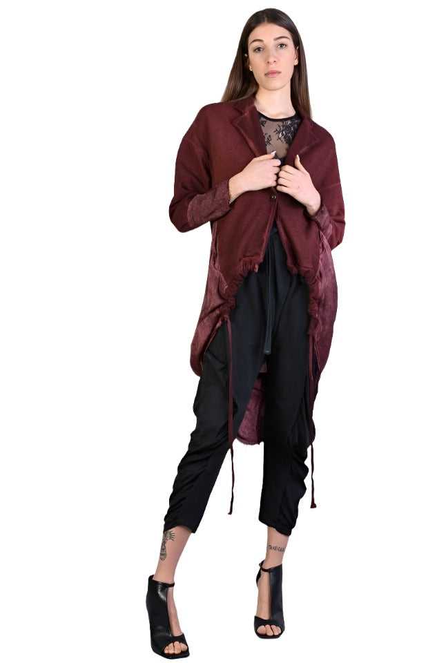 A39B SM167 BLOOD Fleece Asymmetric Jacket 309 Coats & Jackets Jackets Woman SANTAMUERTE TEPHRA