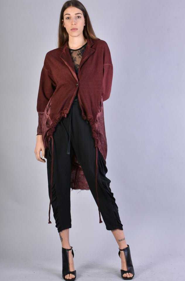 A39B SM167 BLOOD Fleece Asymmetric Jacket.