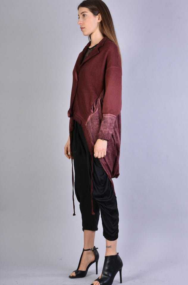 A39B SM167 BLOOD Fleece Asymmetric Jacket.