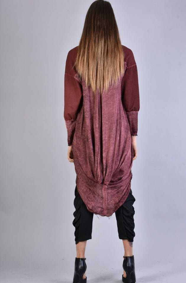 A39B SM167 BLOOD Fleece Asymmetric Jacket.