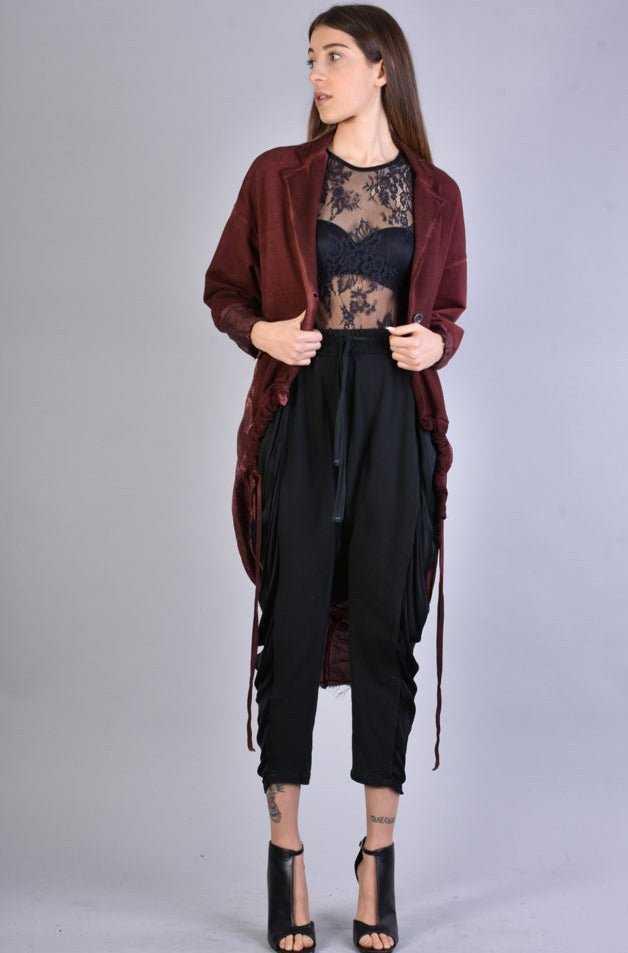 A39B SM167 BLOOD Fleece Asymmetric Jacket.