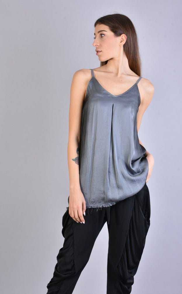 A39B SM188 GREY Satin Degrade Tank Top 168 TOP Tops Women LA HAINE INSIDE US TEPHRA