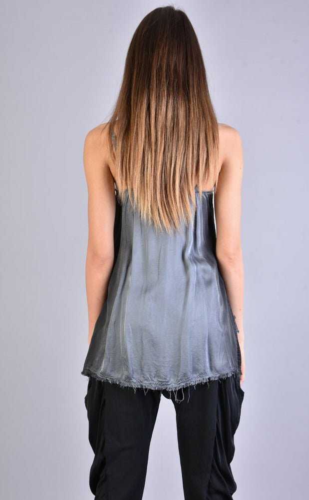 A39B SM188 GREY Satin Degrade Tank Top 168 TOP Tops Women LA HAINE INSIDE US TEPHRA