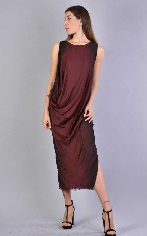 A39B SM193 BLOOD Sleeveless Dyed Degrade Satin Dress 246 Dresses Dress Woman LA HAINE INSIDE US TEPHRA