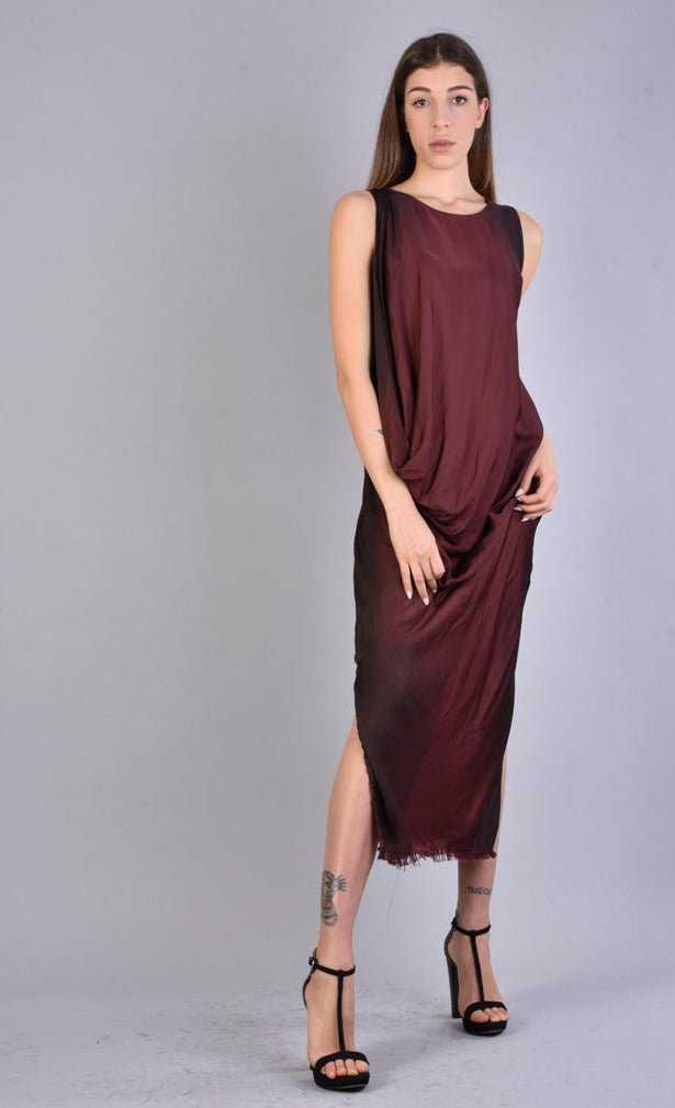 A39B SM193 BLOOD Sleeveless Dyed Degrade Satin Dress 246 Dresses Dress Woman LA HAINE INSIDE US TEPHRA