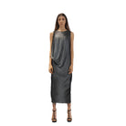 A39B SM193 GREY Sleeveless Dyed Degrade Satin Dress