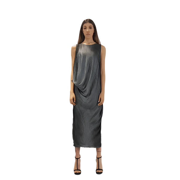 A39B SM193 GREY Sleeveless Dyed Degrade Satin Dress