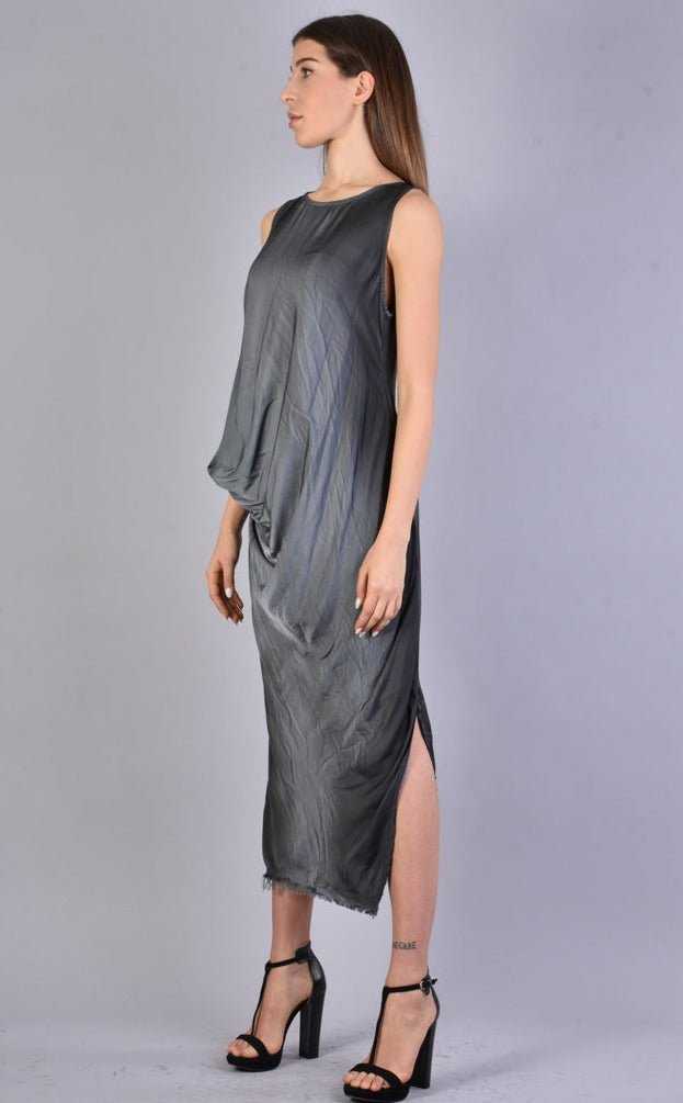 A39B SM193 GREY Sleeveless Dyed Degrade Satin Dress 246 Dresses Dress Woman LA HAINE INSIDE US TEPHRA