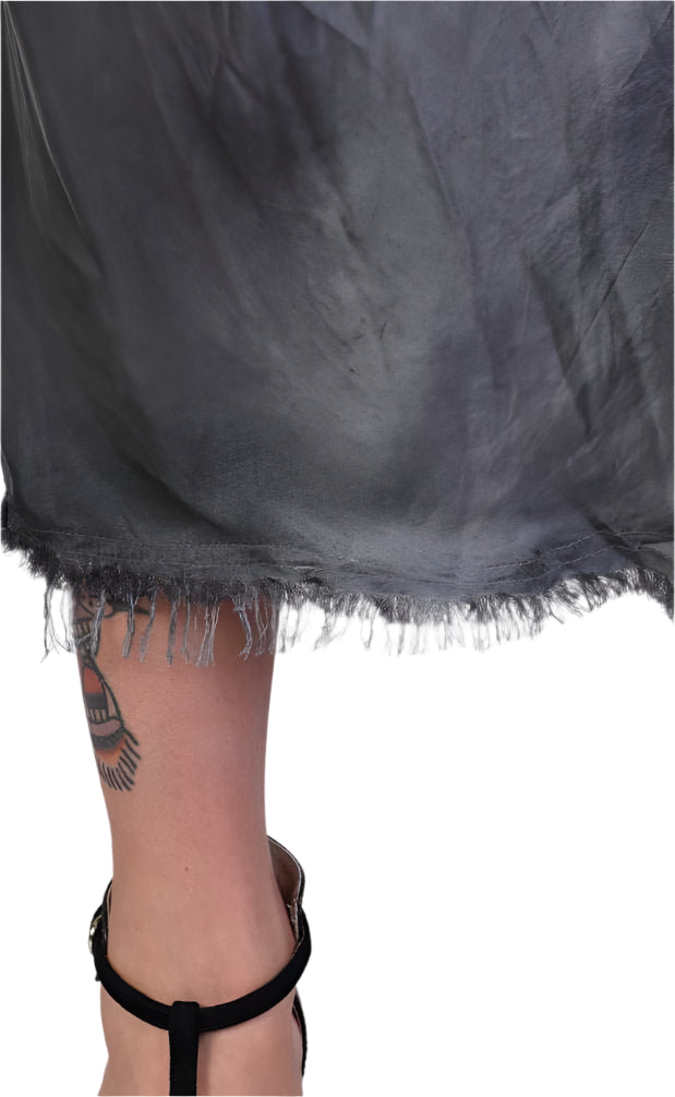 A39B SM193 GREY Sleeveless Dyed Degrade Satin Dress