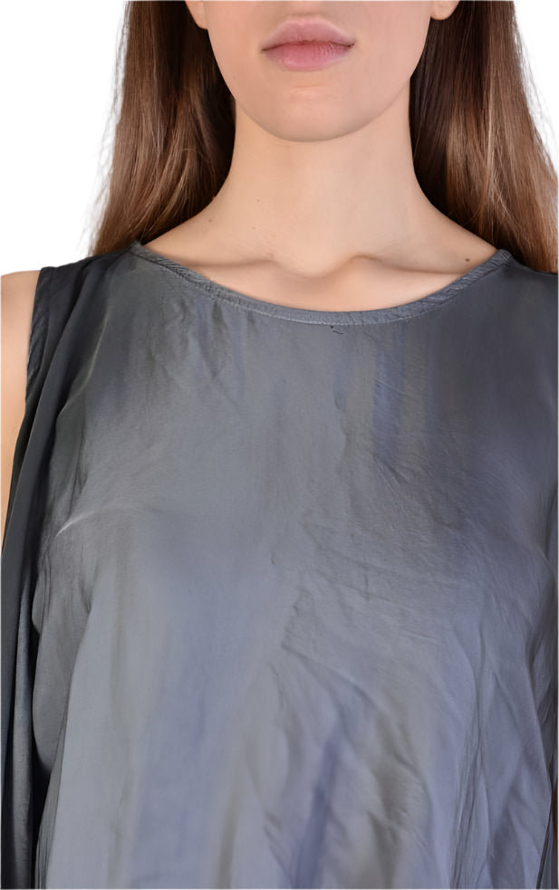 A39B SM193 GREY Sleeveless Dyed Degrade Satin Dress