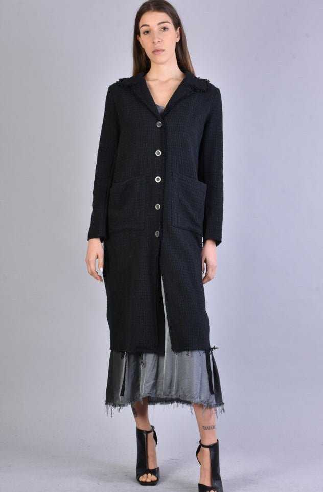 A39B SM200 BLACK Long Gauze Flannel Coat 347 Coats & Jackets Jackets Woman LA HAINE INSIDE US TEPHRA