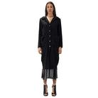 A39B SM200 BLACK Long Gauze Flannel Coat