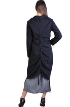 A39B SM200 BLACK Long Gauze Flannel Coat