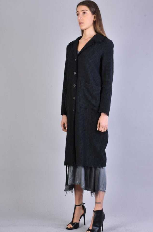 A39B SM200 BLACK Long Gauze Flannel Coat 347 Coats & Jackets Jackets Woman LA HAINE INSIDE US TEPHRA