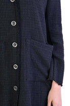 A39B SM200 BLACK Long Gauze Flannel Coat