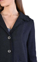 A39B SM200 BLACK Long Gauze Flannel Coat