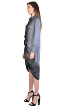 A39B SM206 GREY Satin Degrade Long Shirt