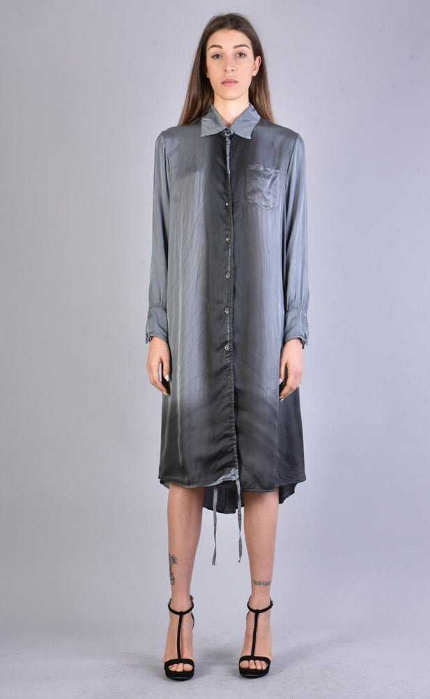 A39B SM206 GREY Satin Degrade Long Shirt.