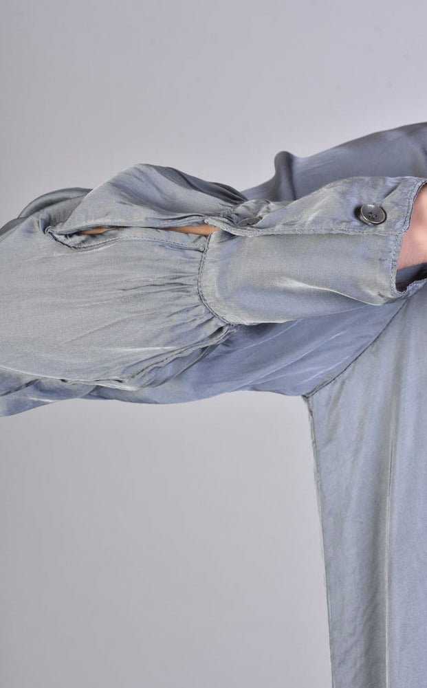 A39B SM206 GREY Satin Degrade Long Shirt.