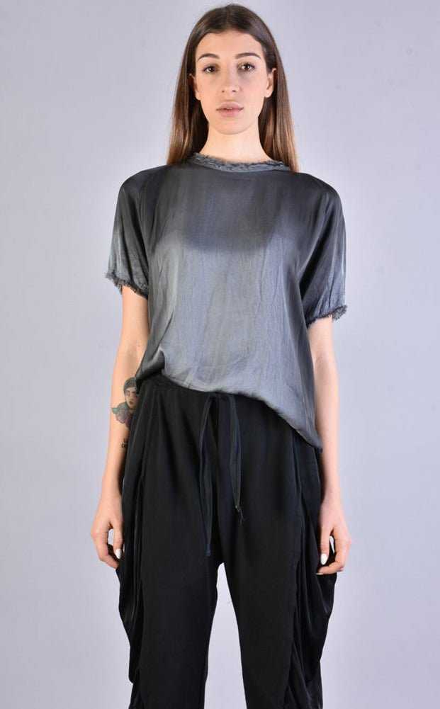 A39B SM207 GREY Degrade Satin Asymmetric T-Shirt 168 TOP Tops Women LA HAINE INSIDE US TEPHRA