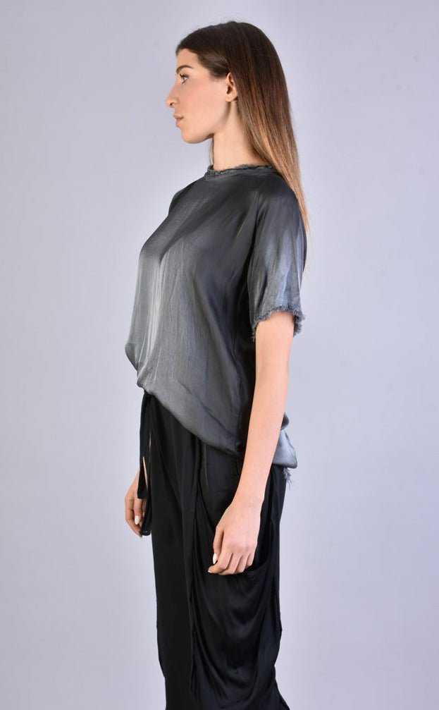 A39B SM207 GREY Degrade Satin Asymmetric T-Shirt 168 TOP Tops Women LA HAINE INSIDE US TEPHRA