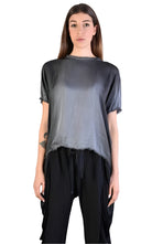 A39B SM20725 GREY Degrade Satin Asymmetric T-Shirt