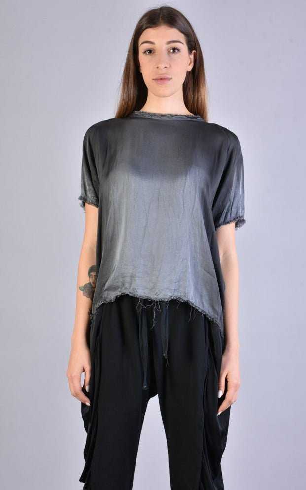 A39B SM207 GREY Degrade Satin Asymmetric T-Shirt 168 TOP Tops Women LA HAINE INSIDE US TEPHRA