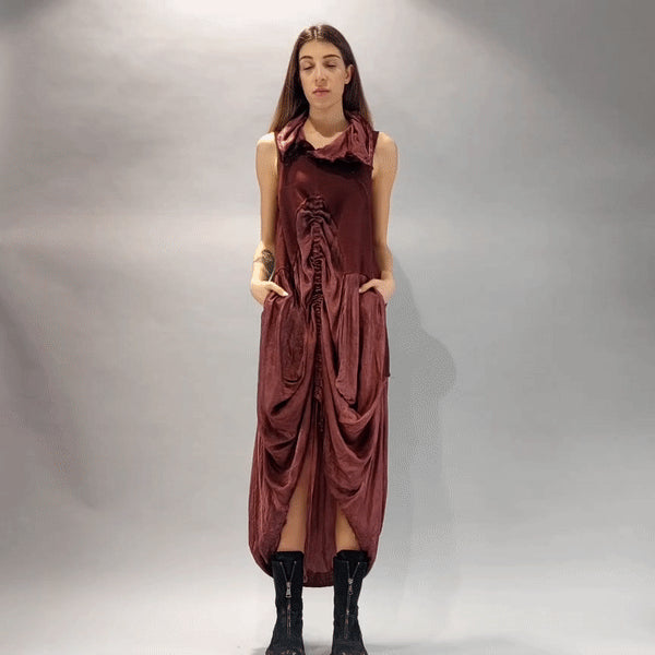 A39B SM214 BLOOD Sleeveless Dyed Degradé Satin Dress 323 Dresses Dress Woman LA HAINE INSIDE US TEPHRA