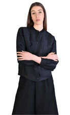 A39B SM223 BLACK Viscose Over Shirt