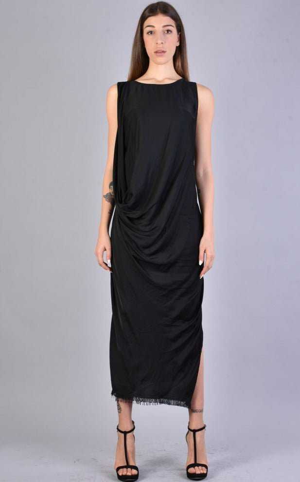 A39B SM229 BLACK Sleeveless Satin Dress, 209 Dresses Dress Woman LA HAINE INSIDE US TEPHRA