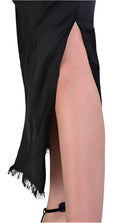 A39B SM229 BLACK Sleeveless Satin Dress,