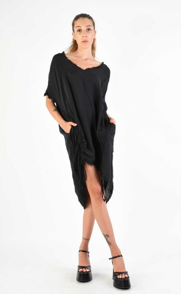 A39B SM26724 Dress Linen & Viscose Silk Black 278 Dresses Dress Woman SANTAMUERTE TEPHRA