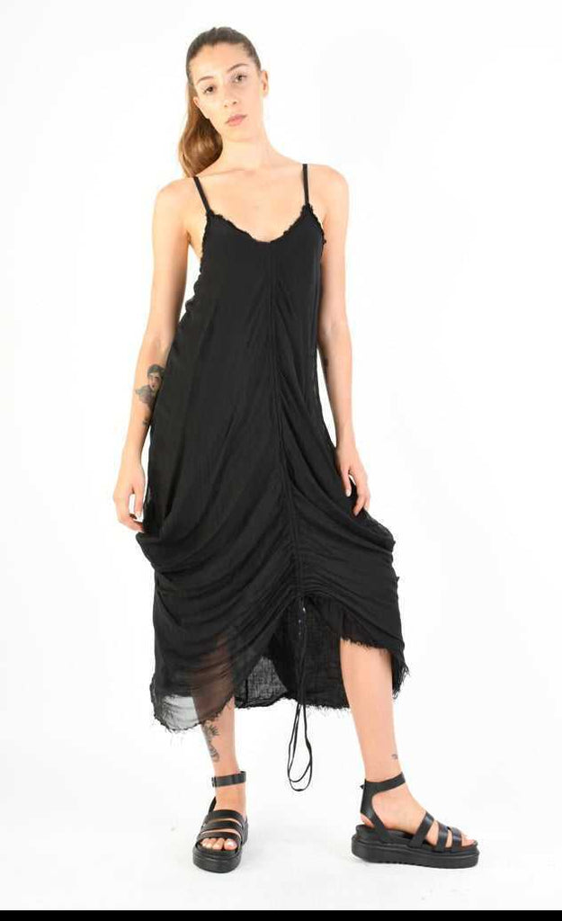 A39B SM27224 Dress Linen Viscose Silk Black.