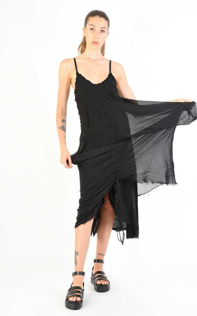 A39B SM27224 Dress Linen Viscose Silk Black.